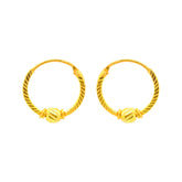 22k Yellow Gold Hoop Earrings with gold weight of 1.58g